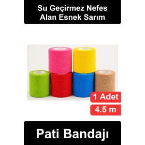 #PatiBandajı Kedi Köpek Su Geçirmez Kendinden Yapışkanlı Esnek Yara Koruyucu Nefes Alabilen Evcil Hayvan Sargı Bezi Veteriner Sonrası Bakım Tüye Yapışmaz 4.5 Metre 6 Renk Kesilebilir Ten Pembe Sarı