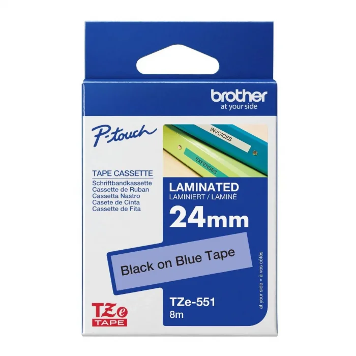 Brother P-Touch Tze-551 Tze-Tape 24 Mm Mavi̇ Üzeri̇ne Si̇yah Lami̇nasyonlu Eti̇ket