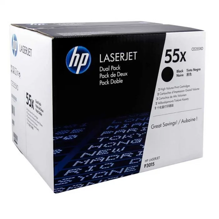HP CE255XD (55X) SIYAH 2 LI PAKET YUKSEK KAPASITELI TONER 12.000 SAYFA