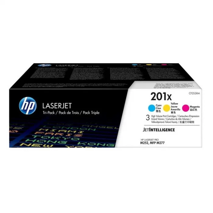 HP CF253XM (201X) CAMGOBEGI/MACENTA/SARI 3LU YUKSEK KAPASITELI TONER 2.300 SAYFA