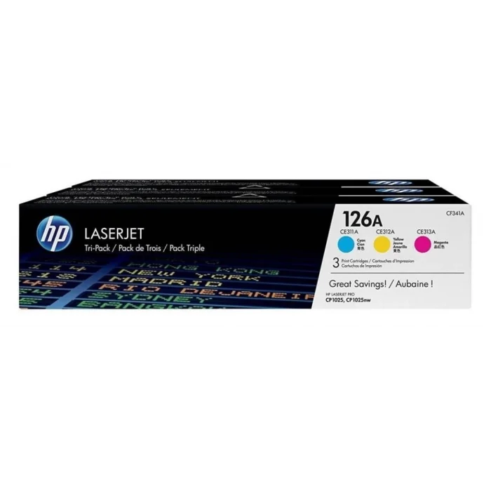 HP CF341A (126A) CAMGOBEGI/MACENTA/SARI 3 LU PAKET TONER 1.000 SAYFA