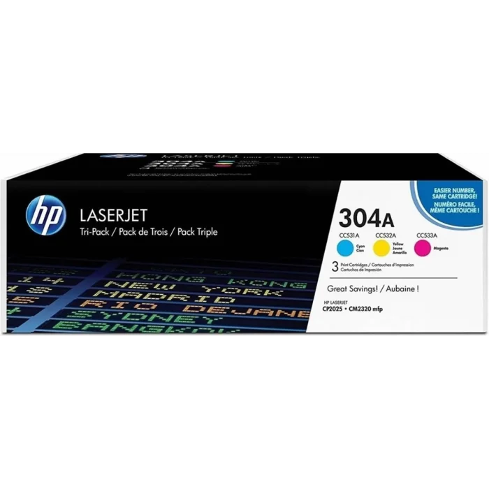 HP CF372AM (304A) CAMGOBEGI/MACENTA/SARI 3 LU PAKET TONER 2.800 SAYFA