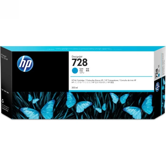 HP F9K17A (728) CYAN 300 ML GENIS FORMAT MUREKKEP KARTUSU