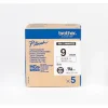 Brother P-Touch Hge-221V5 Tze-Tape 9MM Beyaz Üzerine Siyah Yüksek Çözünürlüklü Laminasyonlu Etiket 5Lİ Paket