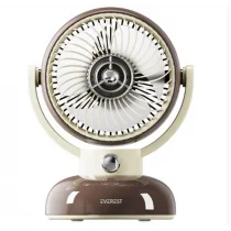 Everest EFN12 Kahve 1200mAh 3 Hız Kademe Led Işıklı Retro Masaüstü Usb Fan