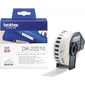 Brother P-Touch Dk-22210 Dk Eti̇ket Sürekli̇ 29Mm X 30.48M Beyaz Üzeri̇ Si̇yah Eti̇ket