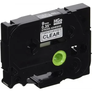 Brother P-Touch Hge-21V5 - 9 MM Beyaz Üzerine Siyah Laminasyonlu Etiket