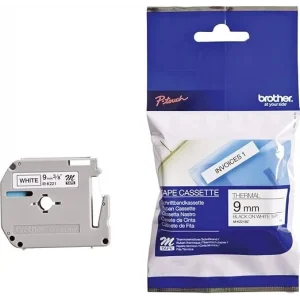 Brother P-Touch M-K221 M-Tape 9Mm Beyaz Üzeri̇ne Si̇yah Kağit Eti̇ket
