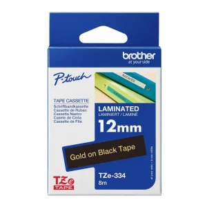 Brother P-Touch Tze-334 Tze-Tape 12Mm Si̇yah Üzeri̇ne Altin Lami̇nasyonlu Eti̇ket
