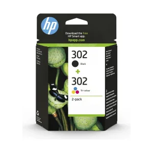 HP X4D37AE (302) SIYAH/ÜÇ RENKLİ 2Lİ PAKET MUREKKEP KARTUSU