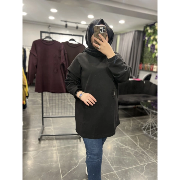 Levidor Yapraklı İşlemeli Sweat