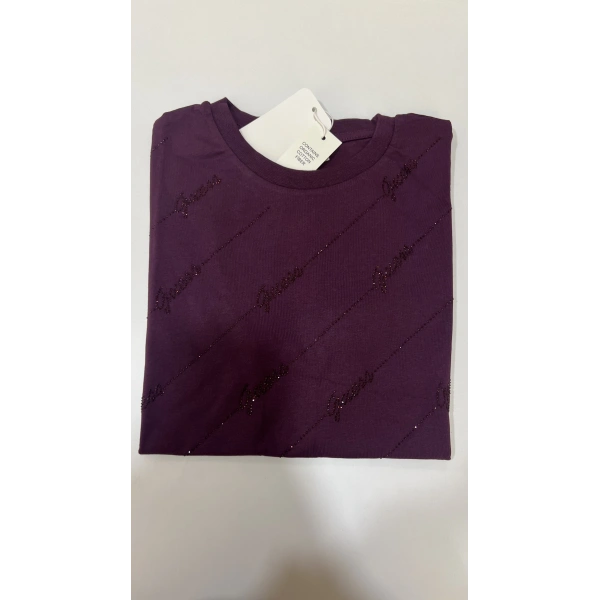 Çarpraz Taşlı Tişört