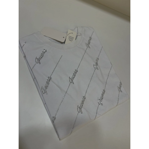 Çarpraz Taşlı Tişört