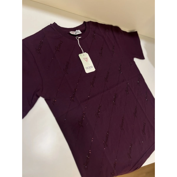 Çarpraz Taşlı Tişört