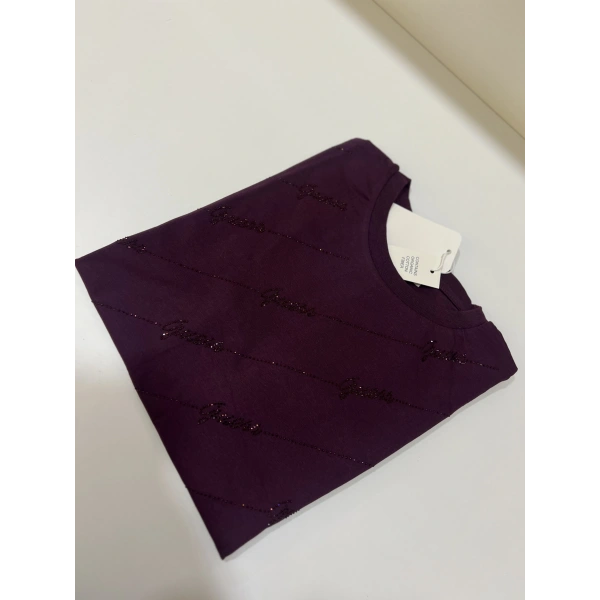 Çarpraz Taşlı Tişört