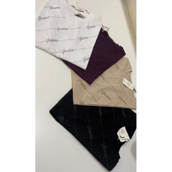 Çarpraz Taşlı Tişört