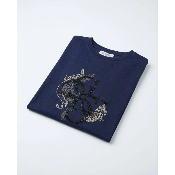 Taşlı Boncuk Nakışlı Tişört