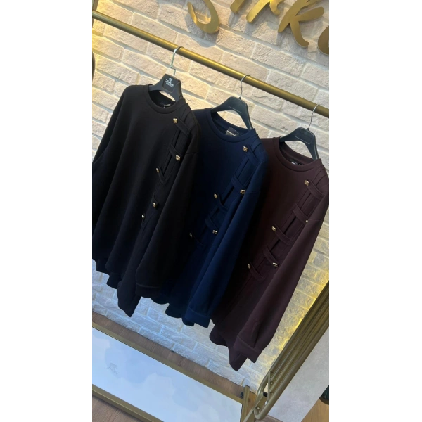 LEVİDOR GOLD DÜĞME DETAYLI SWEAT