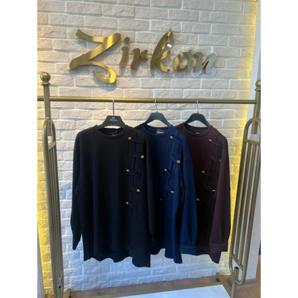 LEVİDOR GOLD DÜĞME DETAYLI SWEAT