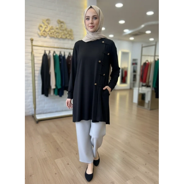 LEVİDOR GOLD DÜĞME DETAYLI SWEAT