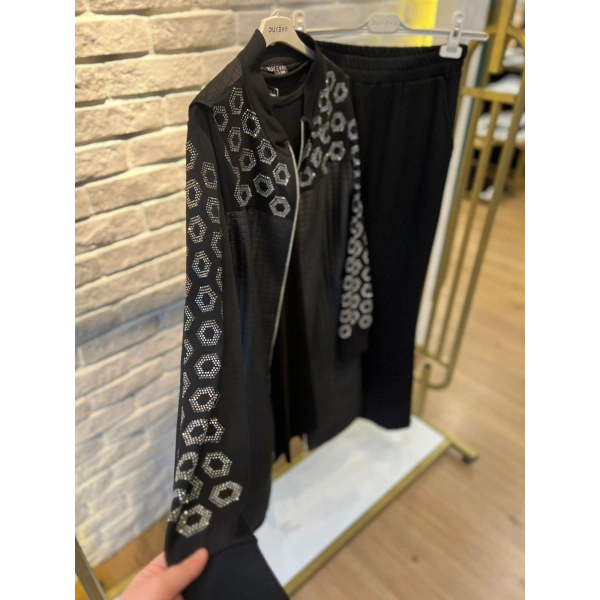 PUREVA Petek Taşlı Üçlü YELEKLİ Takım