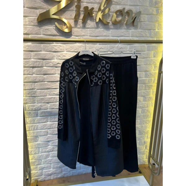 PUREVA Petek Taşlı Üçlü YELEKLİ Takım