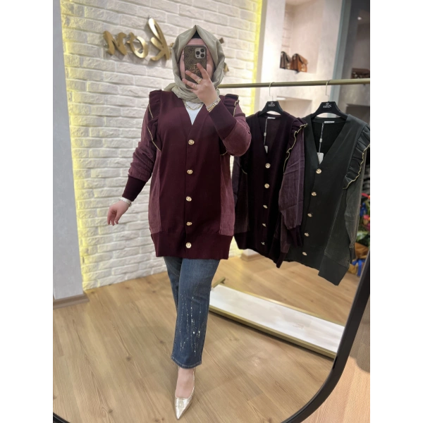 ZİRKON Fırfırlı İpek Cupra& Merserize Hırka