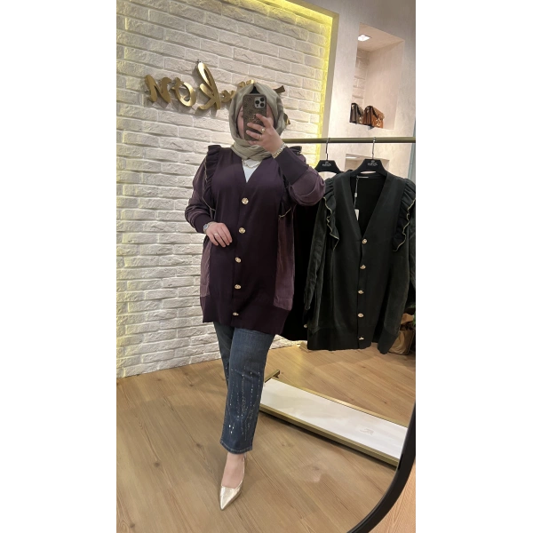 ZİRKON Fırfırlı İpek Cupra& Merserize Hırka