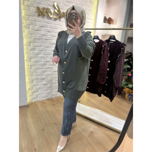 ZİRKON Fırfırlı İpek Cupra& Merserize Hırka