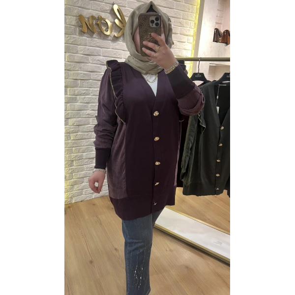 ZİRKON Fırfırlı İpek Cupra& Merserize Hırka