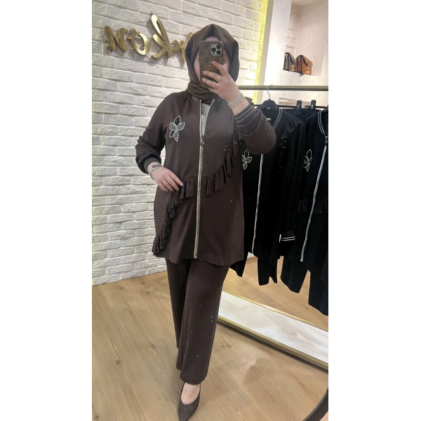 SOLİS Fırfırlı Taşlı Çelik Örme Takım