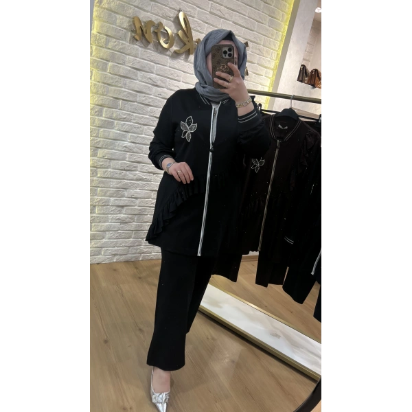 SOLİS Fırfırlı Taşlı Çelik Örme Takım