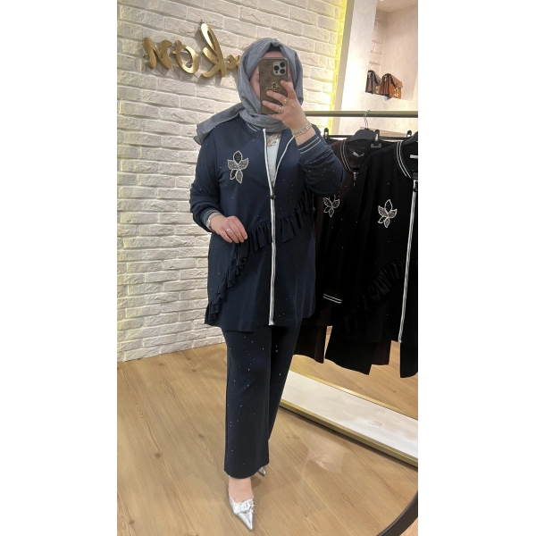 SOLİS Fırfırlı Taşlı Çelik Örme Takım