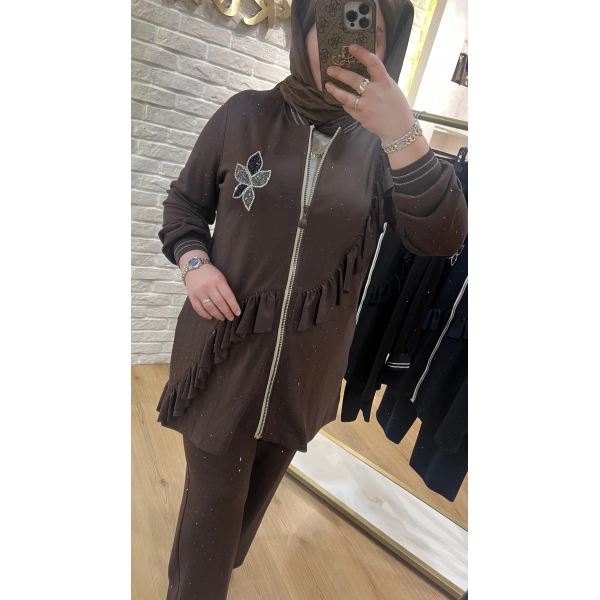 SOLİS Fırfırlı Taşlı Çelik Örme Takım