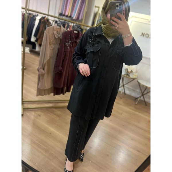 MEVA BY PUREVA Boncuk İşlemeli Nakışlı Tensel Takım