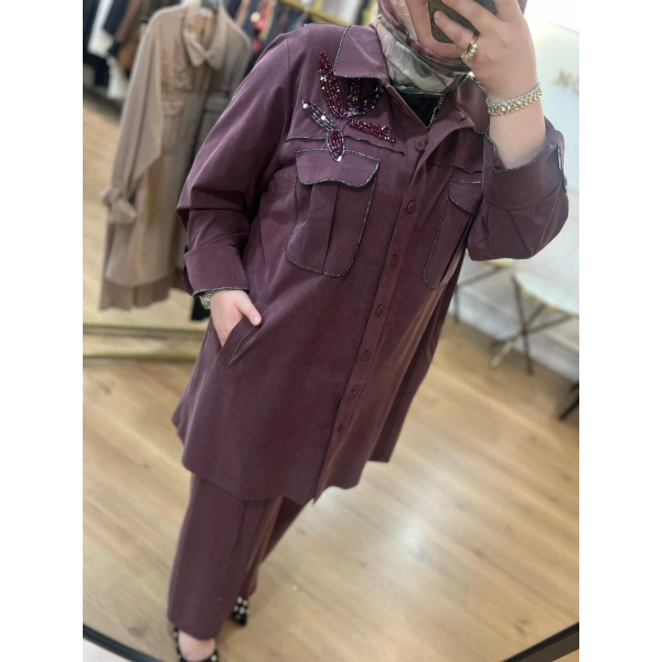 MEVA BY PUREVA Boncuk İşlemeli Nakışlı Tensel Takım