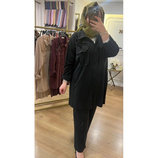 MEVA BY PUREVA Boncuk İşlemeli Nakışlı Tensel Takım