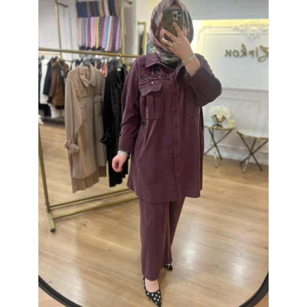 MEVA BY PUREVA Boncuk İşlemeli Nakışlı Tensel Takım