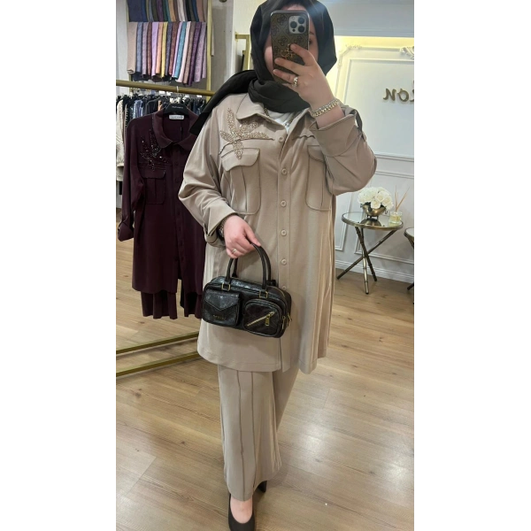 MEVA BY PUREVA Boncuk İşlemeli Nakışlı Tensel Takım