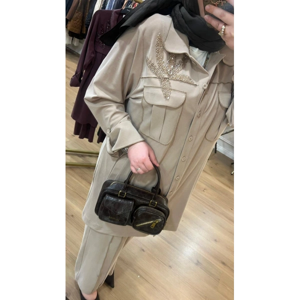 MEVA BY PUREVA Boncuk İşlemeli Nakışlı Tensel Takım