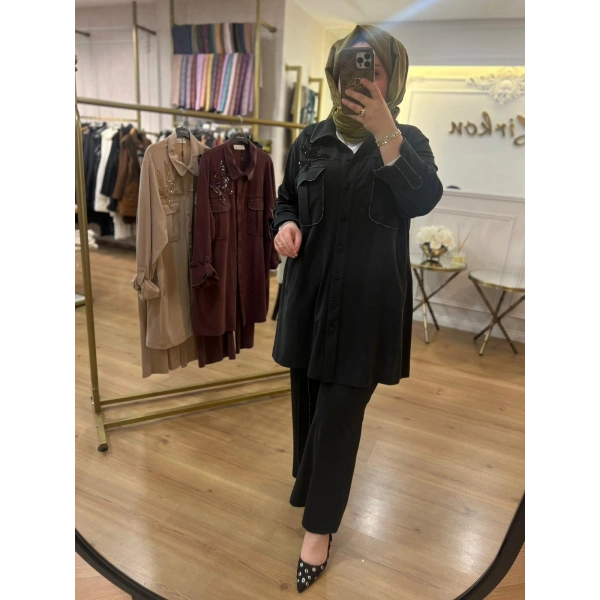 MEVA BY PUREVA Boncuk İşlemeli Nakışlı Tensel Takım