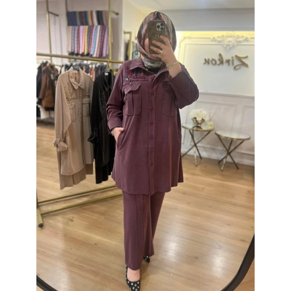 MEVA BY PUREVA Boncuk İşlemeli Nakışlı Tensel Takım