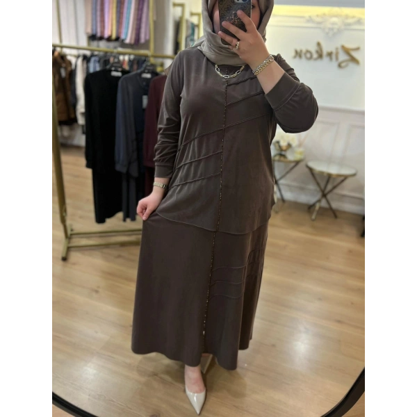 MEVA PLUS BY PUREVA Boncuklu Nervürlü Etekli Takım