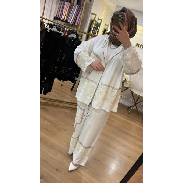 İTHAL Güpürlü Taşlı Takım