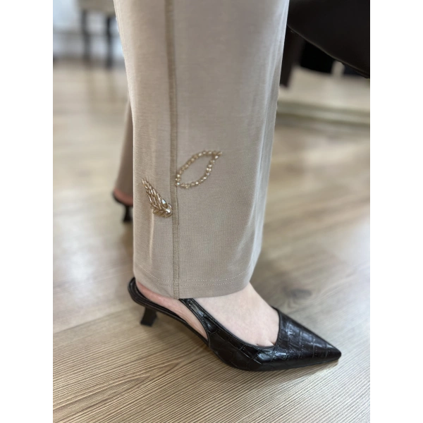 MEVA PLUS BY PUREVA Yaprak Nakışlı Tunik Takım