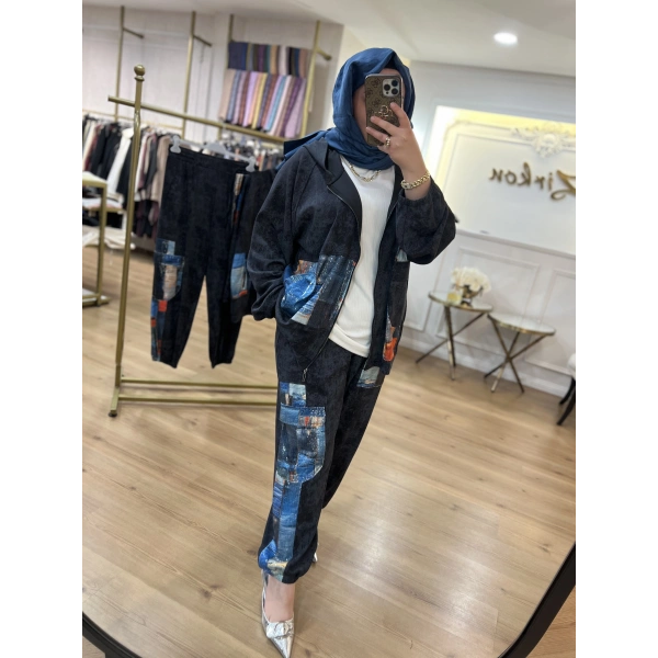 İTHAL Parça Pulpayetli Şalvar Takım