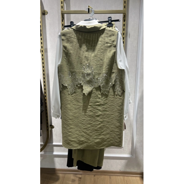 MEVA PLUS BY PUREVA Yakma Taşlı Yelekli Üçlü Takım