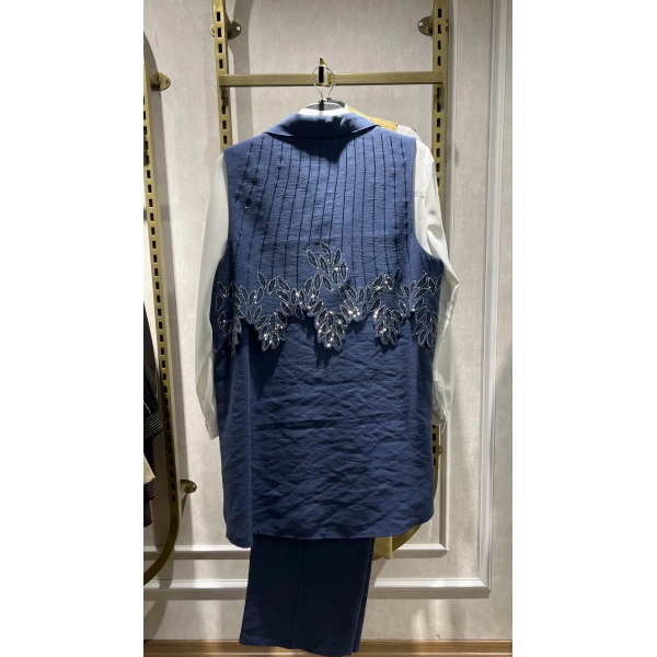 MEVA PLUS BY PUREVA Yakma Taşlı Yelekli Üçlü Takım