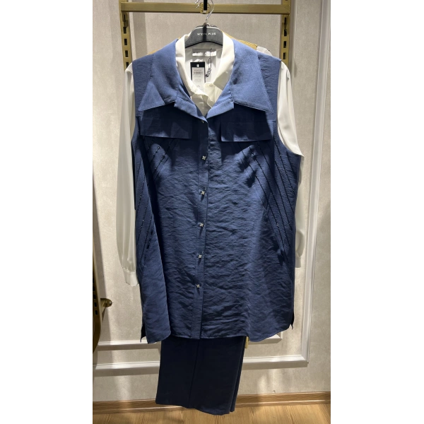 MEVA PLUS BY PUREVA Yakma Taşlı Yelekli Üçlü Takım