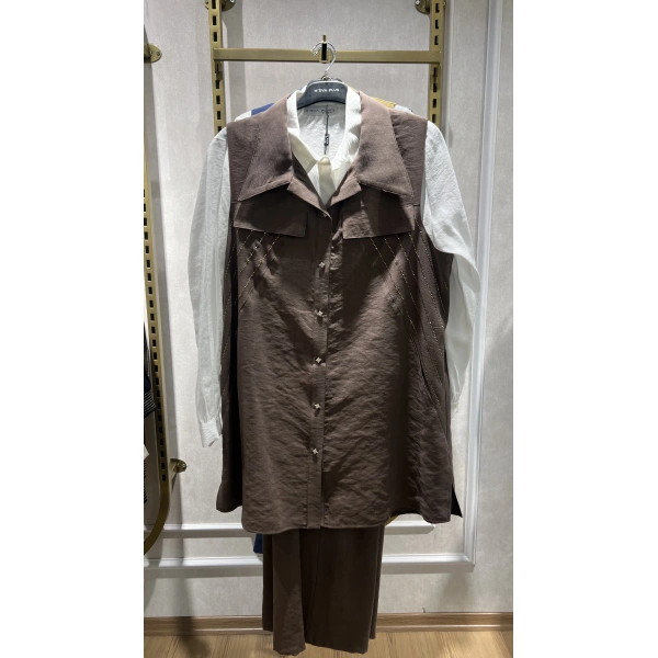 MEVA PLUS BY PUREVA Yakma Taşlı Yelekli Üçlü Takım